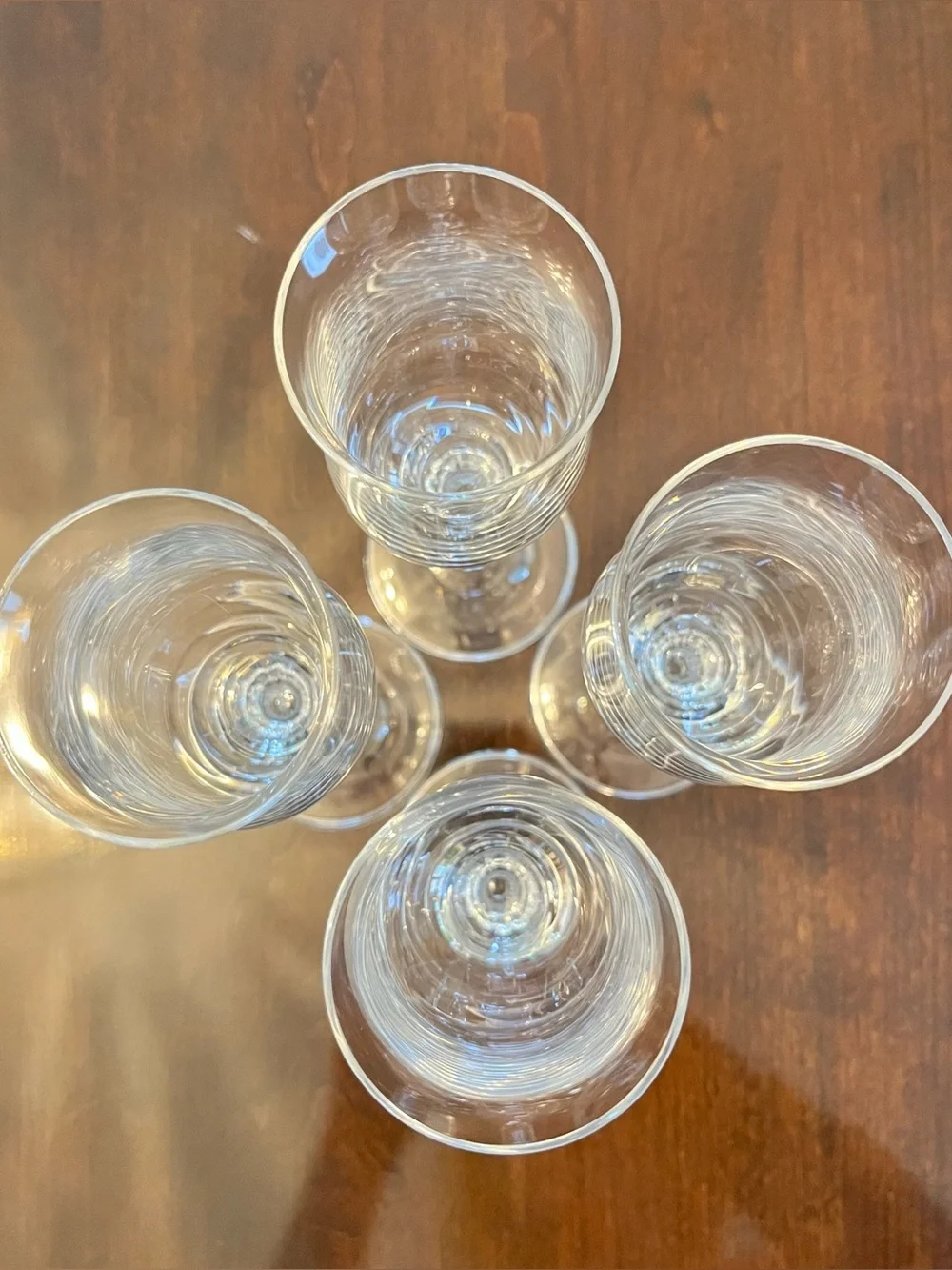Set of 4 Mikasa Ardmore Crystal Champagne Flutes W. Germany Vintage Stemware